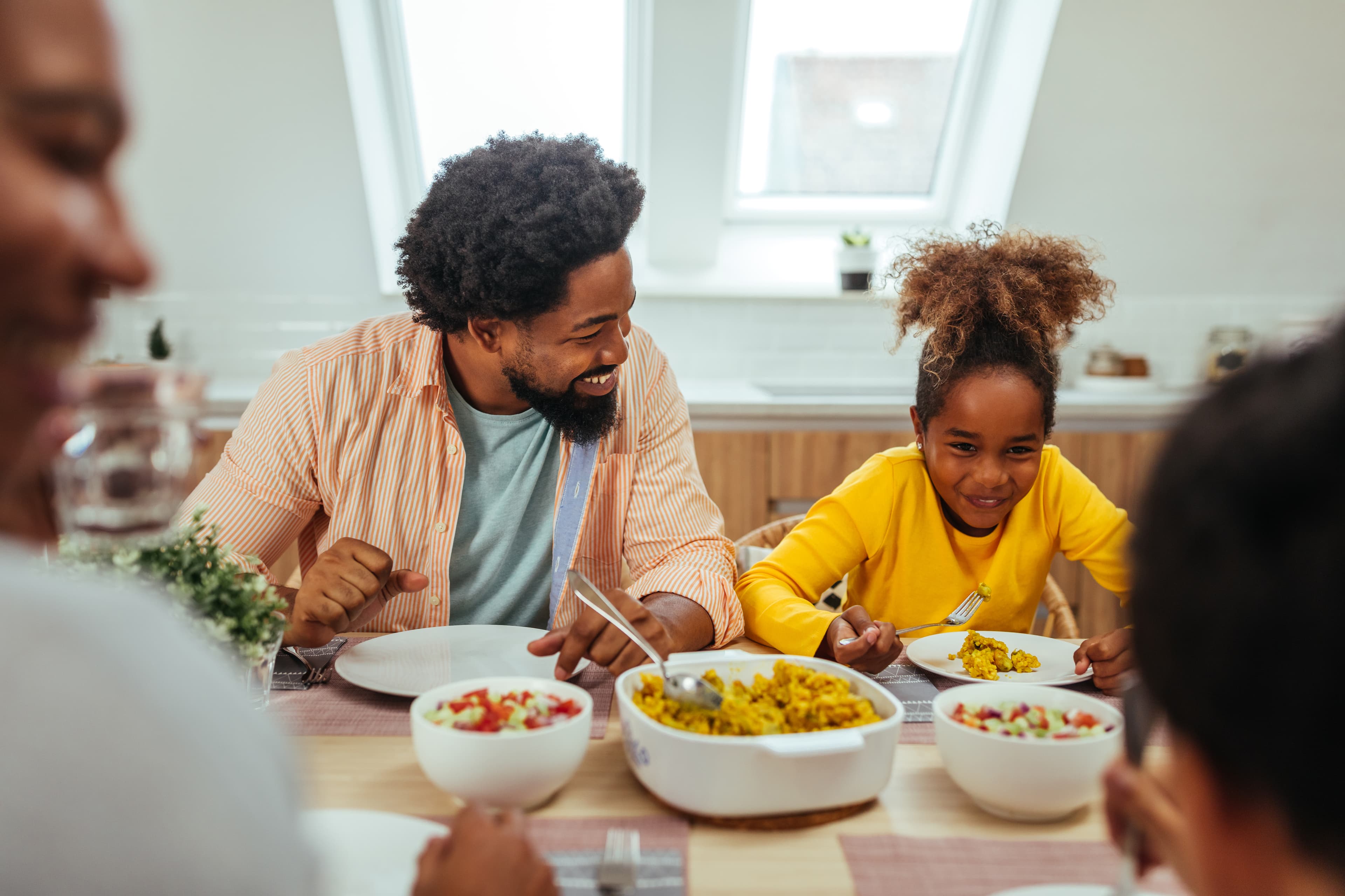 Family enjoying a joyful meal together
