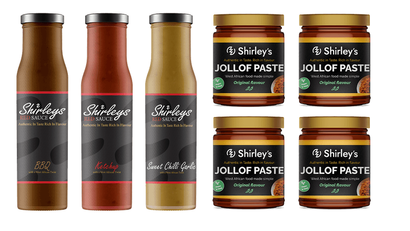 Shirley's Essentials Bundle - 3 Red Sauces + 4 Original Jollof Pastes